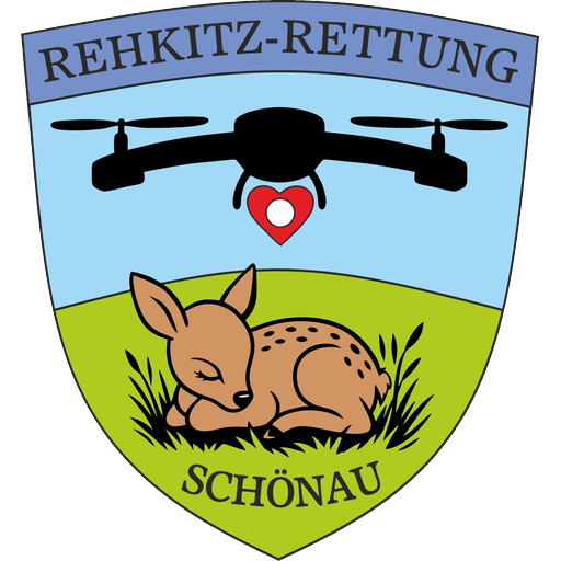 Logo der Rehkitzrettung Schönau – Drohne über Kitz